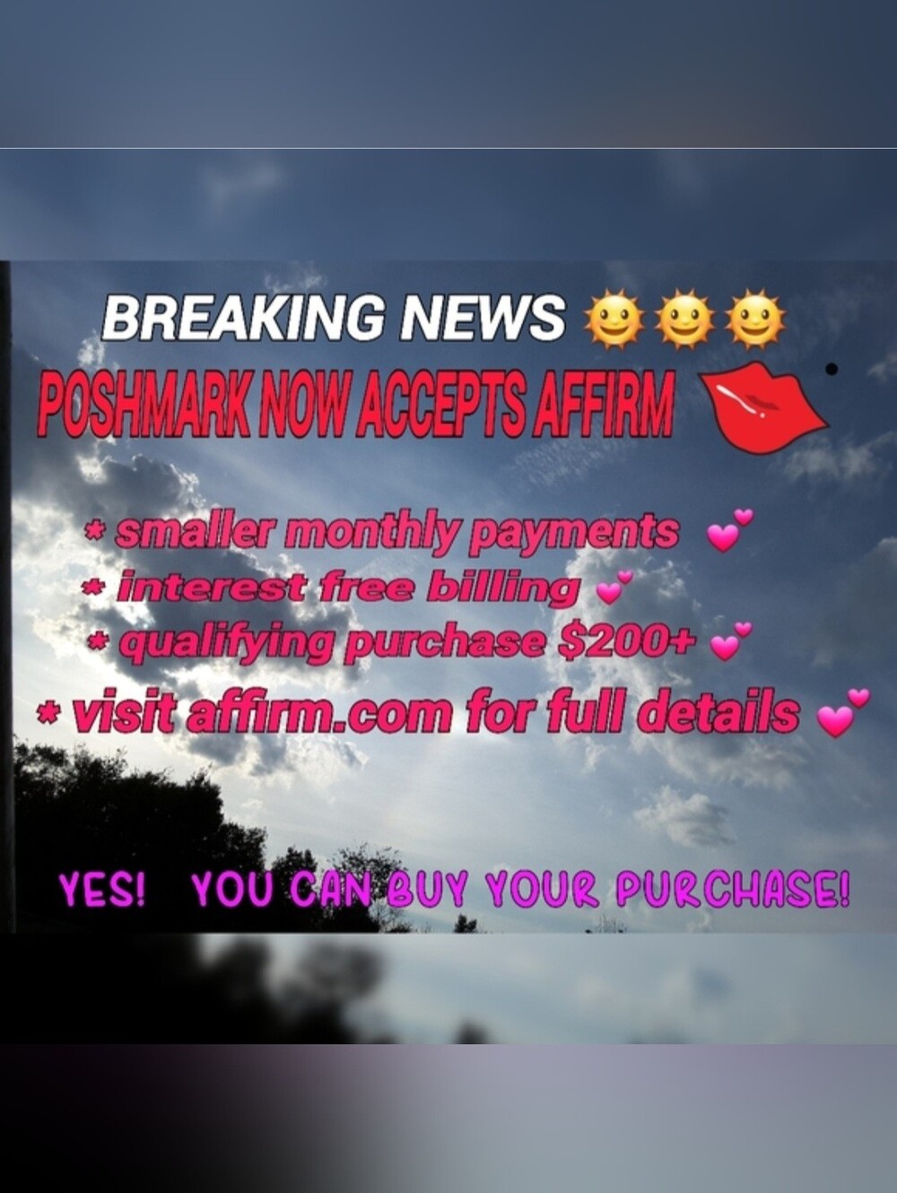 NOT FOR SALE                                AFFIRM NOW AND PAY LATER